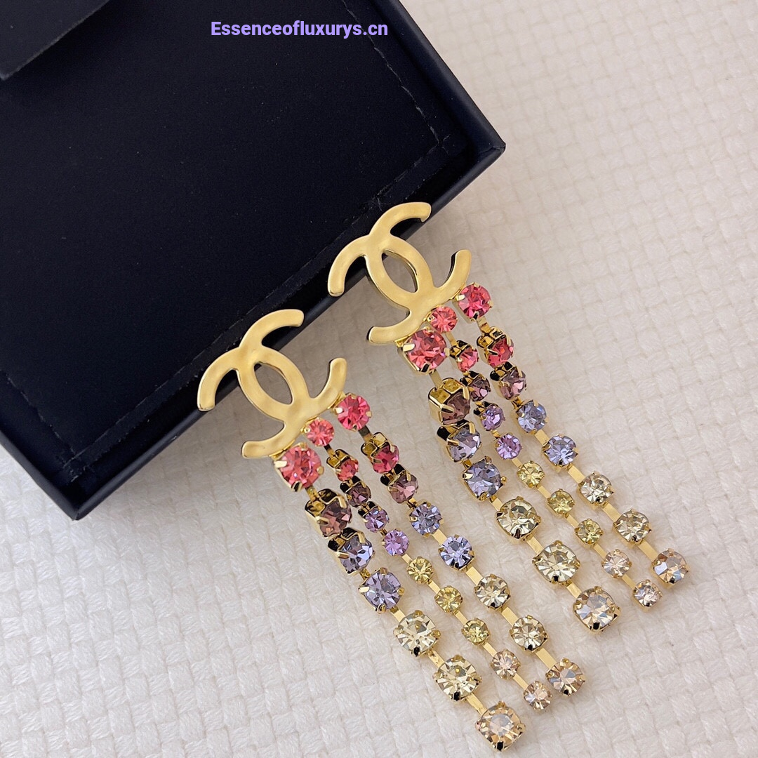 Chanel CC Logo Pendant Earrings