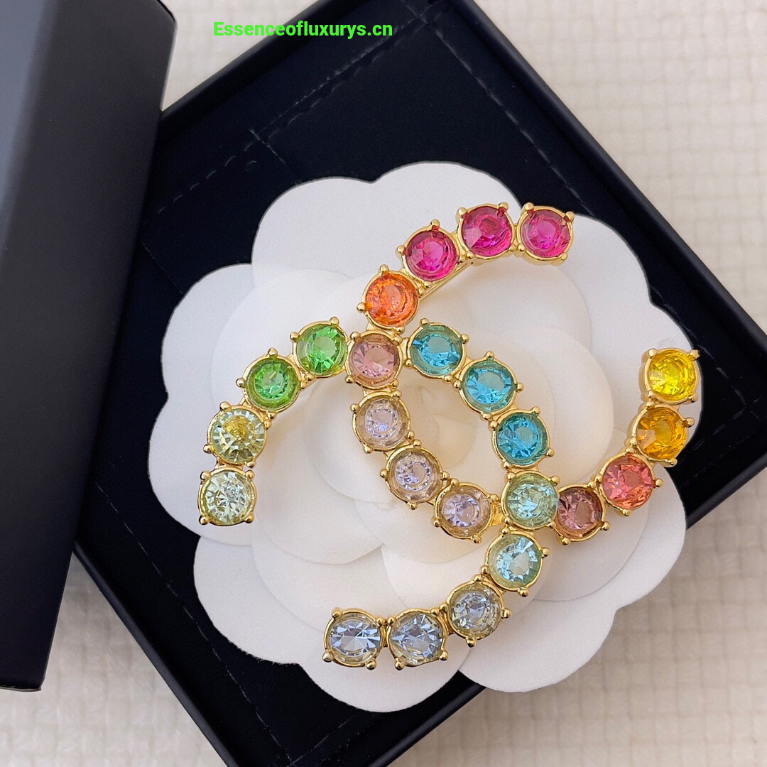 Chanel Multicolor CC Logo Brooch