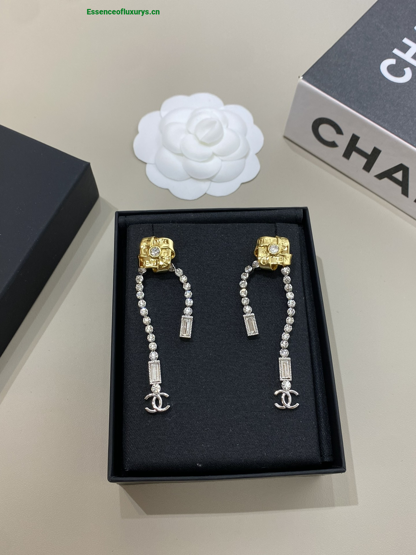 Chanel Crystals Tassel Earrings