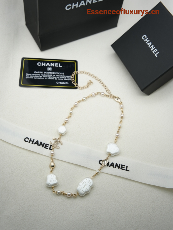Chanel White Pearl Cloud Long Necklaces