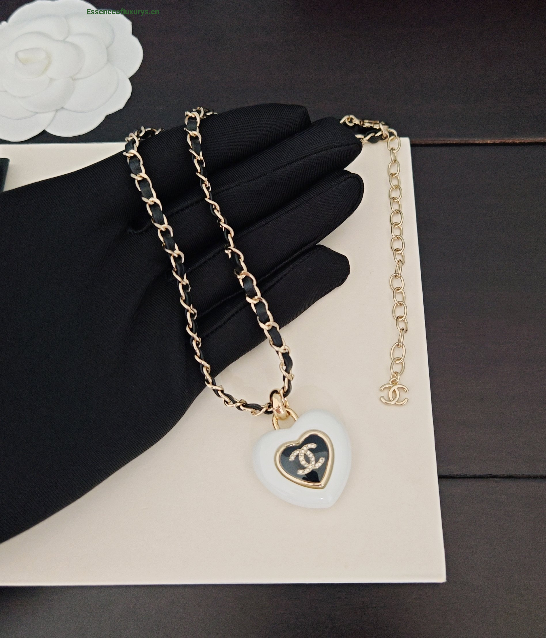 Chanel CC Logo Heart Pendant Necklaces