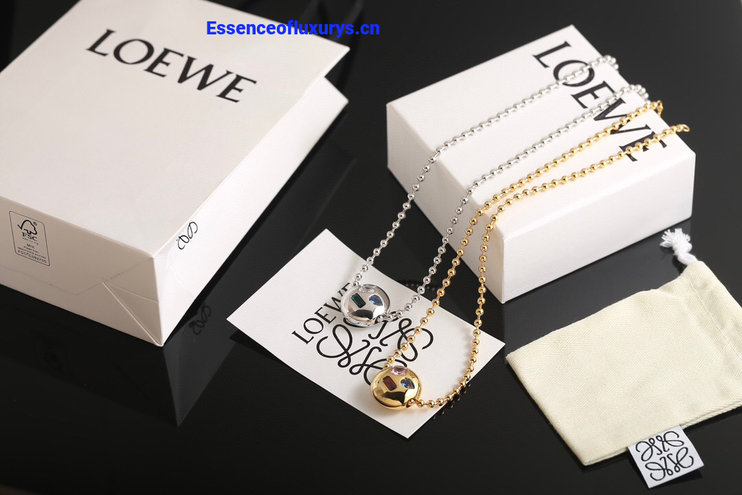 Loewe Crystal Anagram Pebble Necklaces