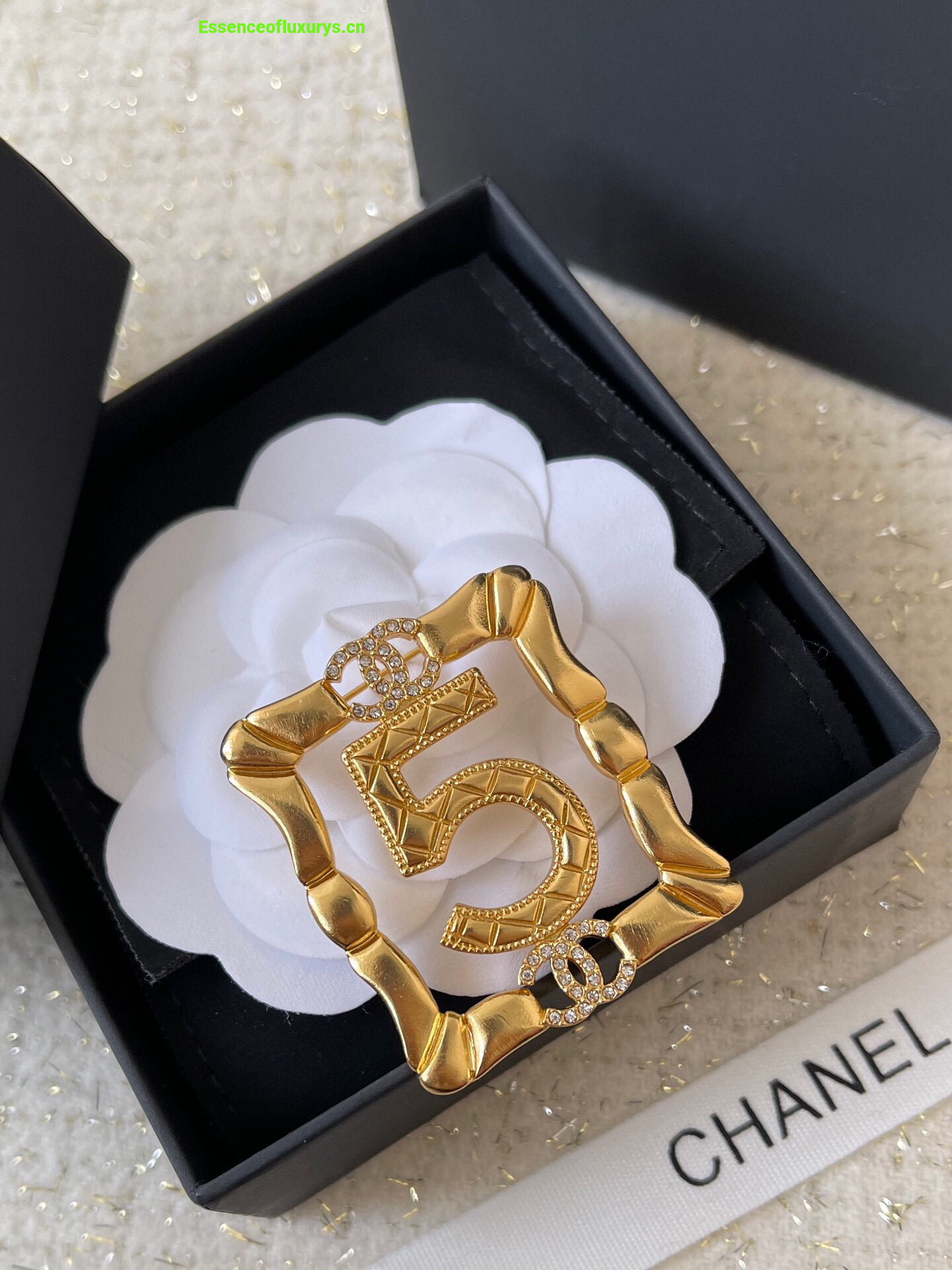 Chanel Gold Metal No5 Brooch