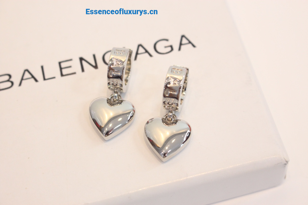 Balenciaga Silver Hearlt Earrings