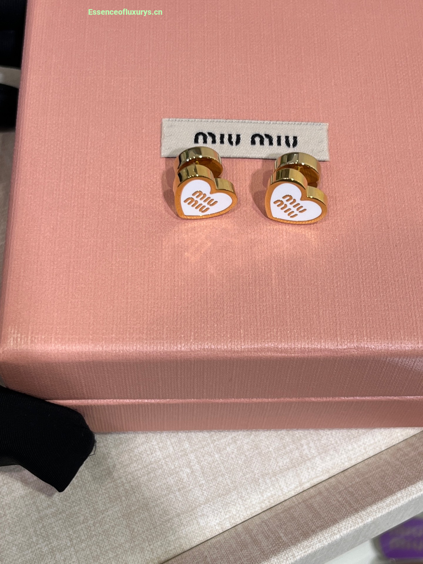 Miu Miu Logo Heart Metal Earrings