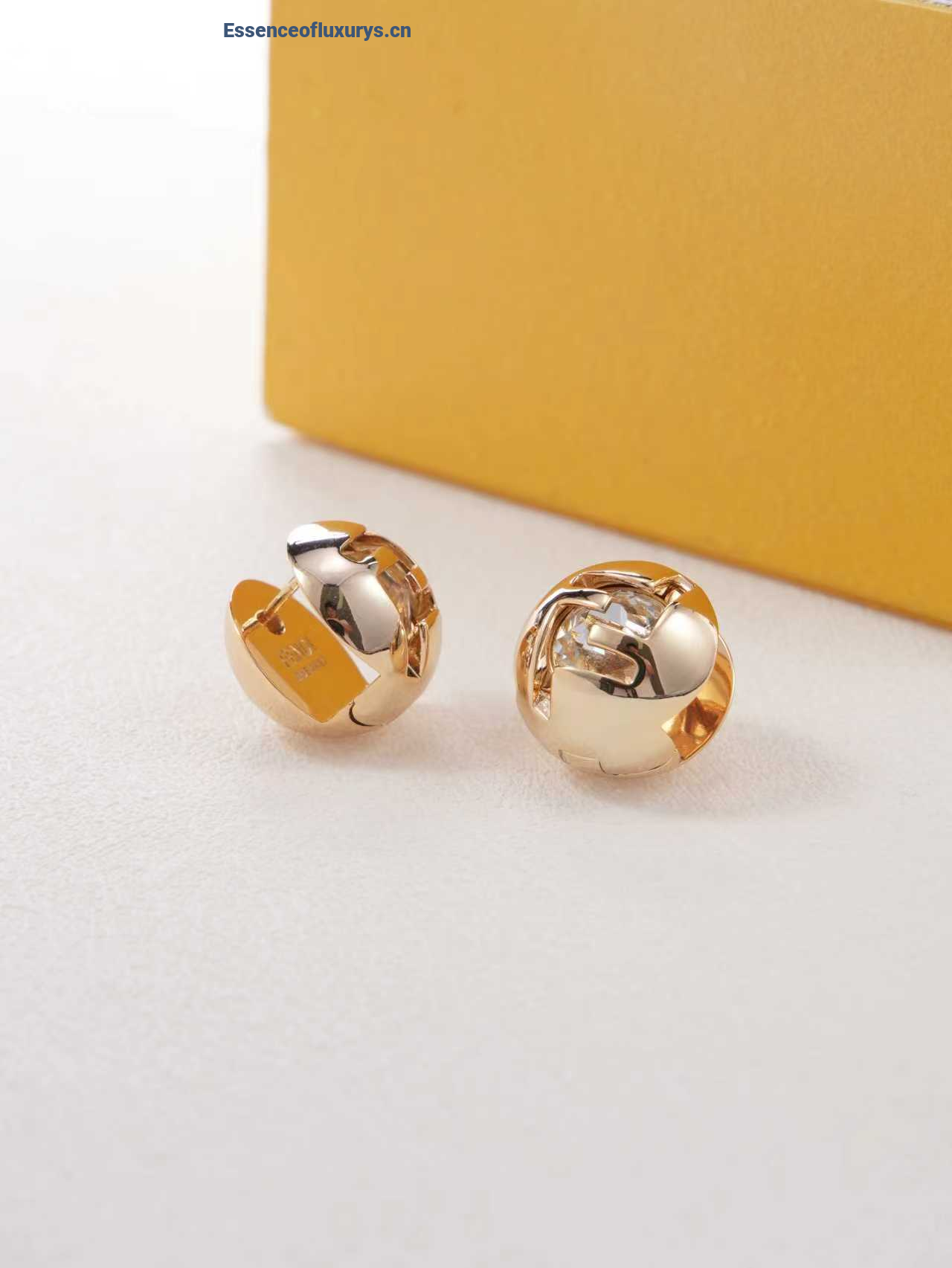Fendi Sphera Gold Colour Earrings