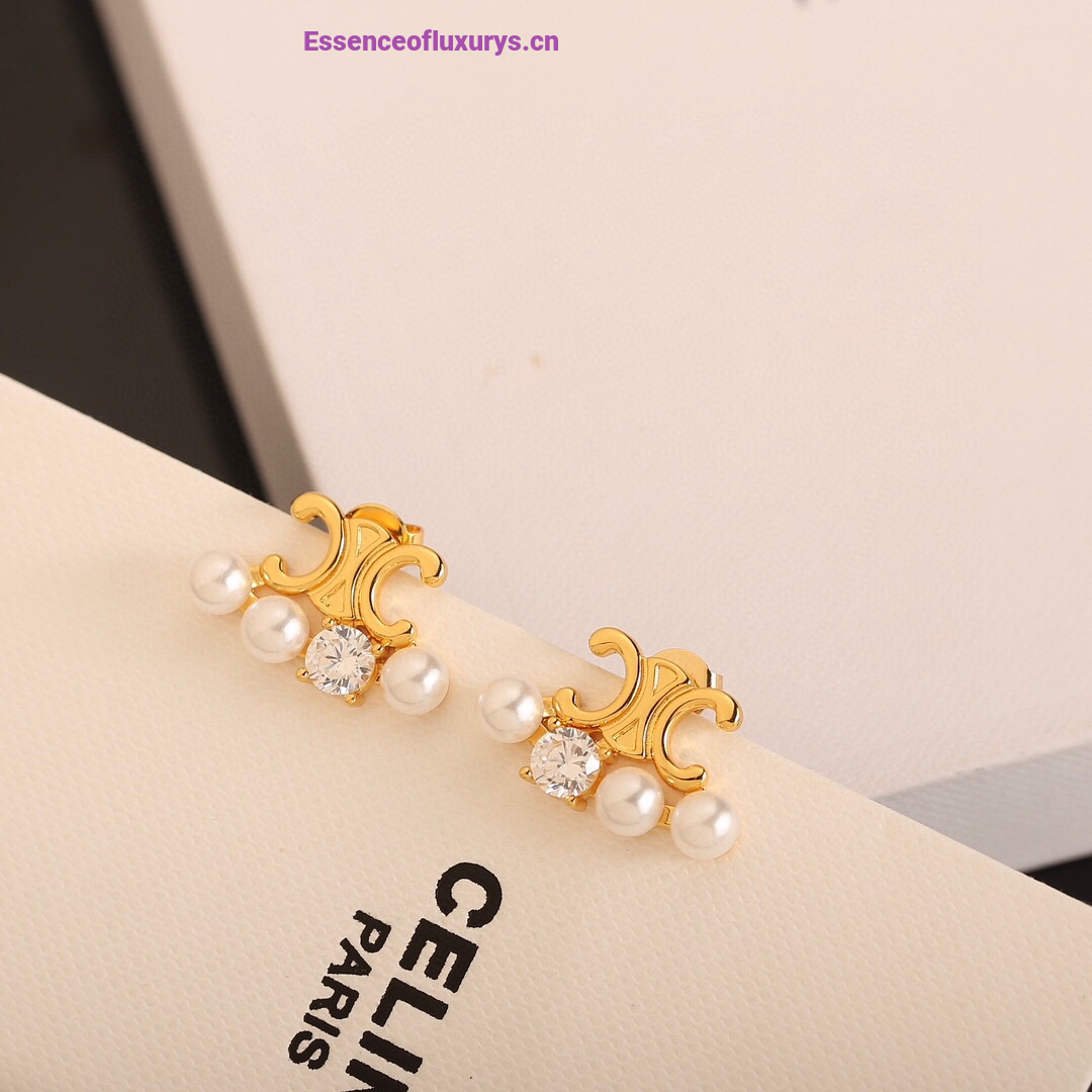 Celine Triomphe Pearls Earrings