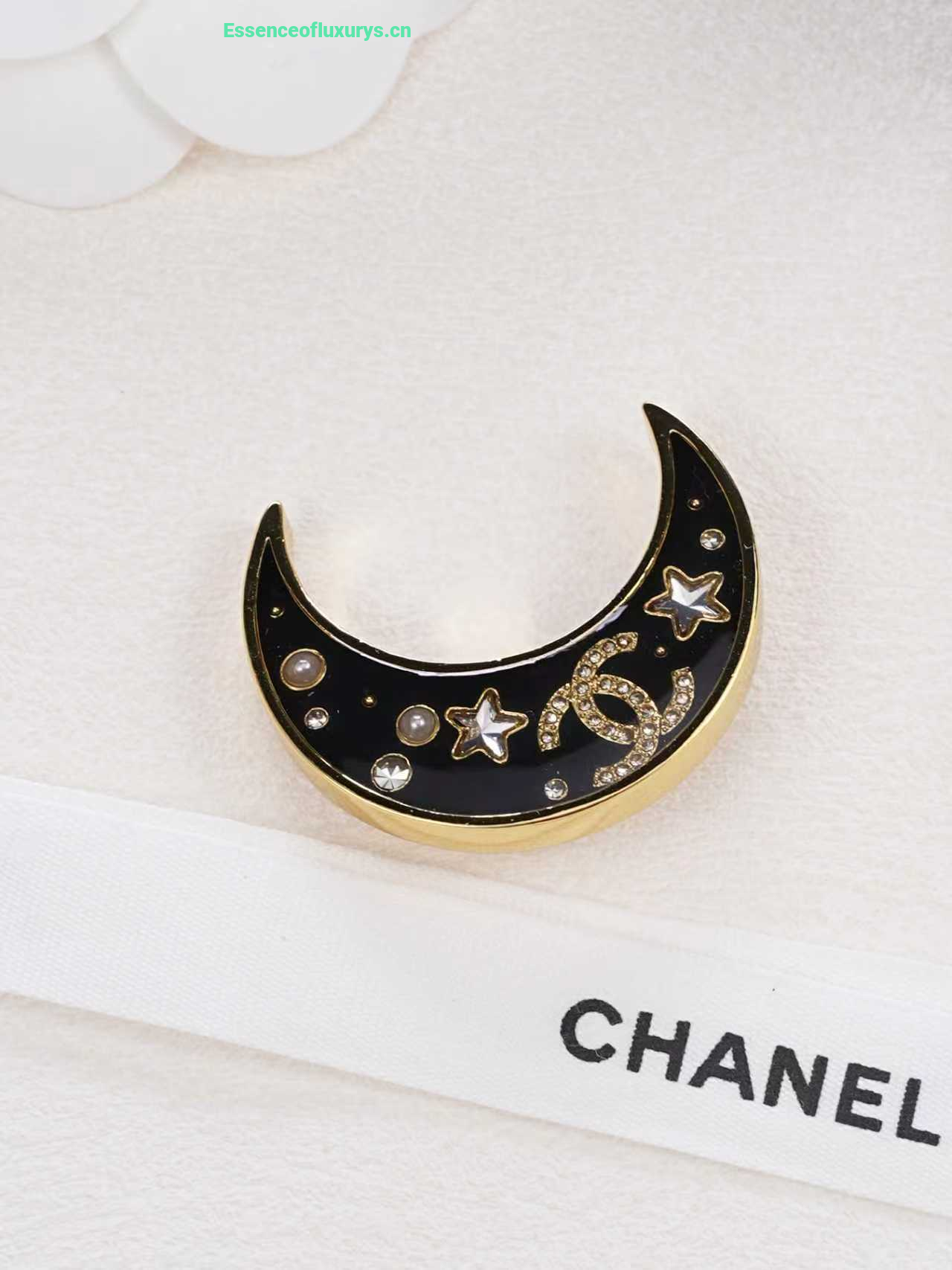Chanel CC Half Moon Brooch