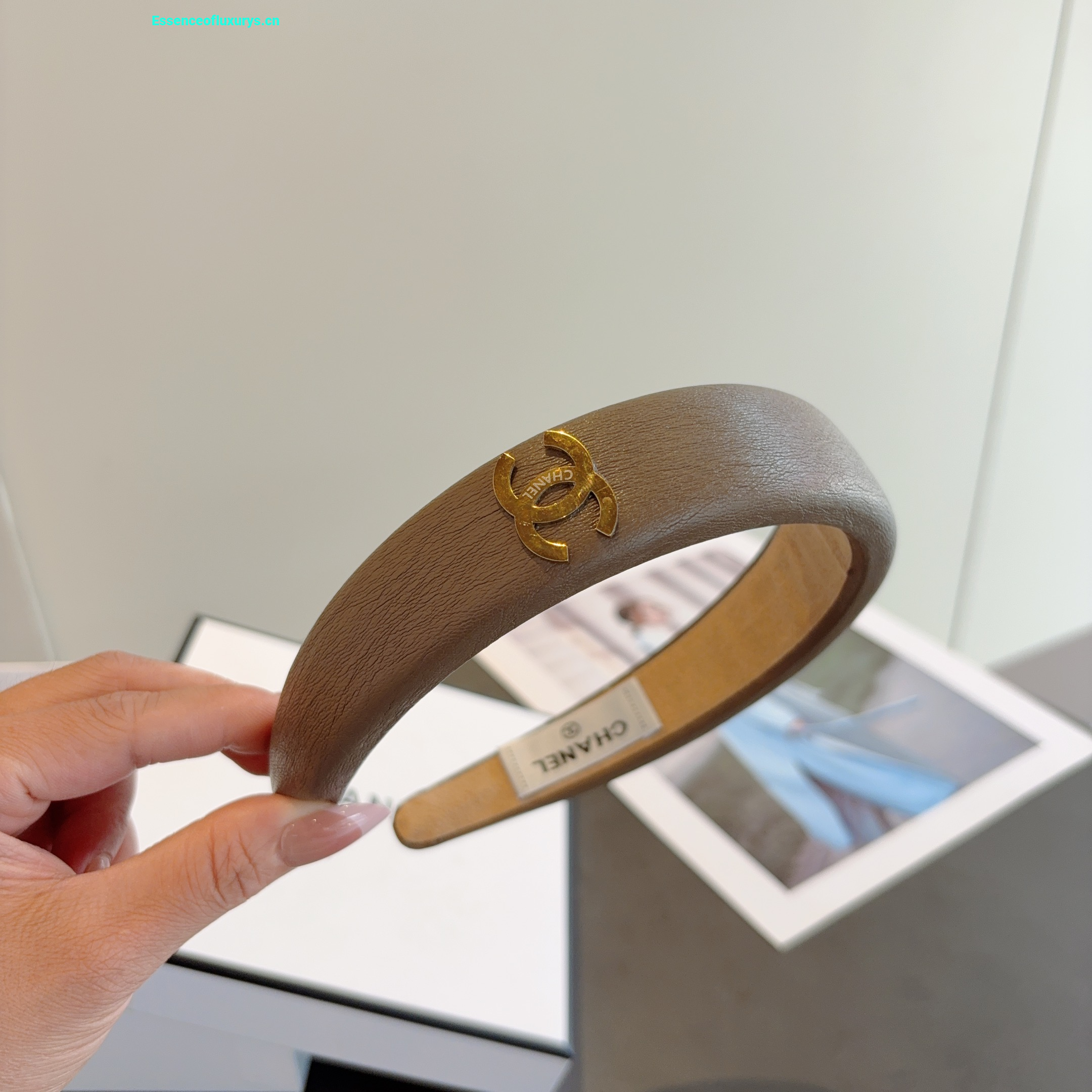 Chanel CC Logo Gray Headbands