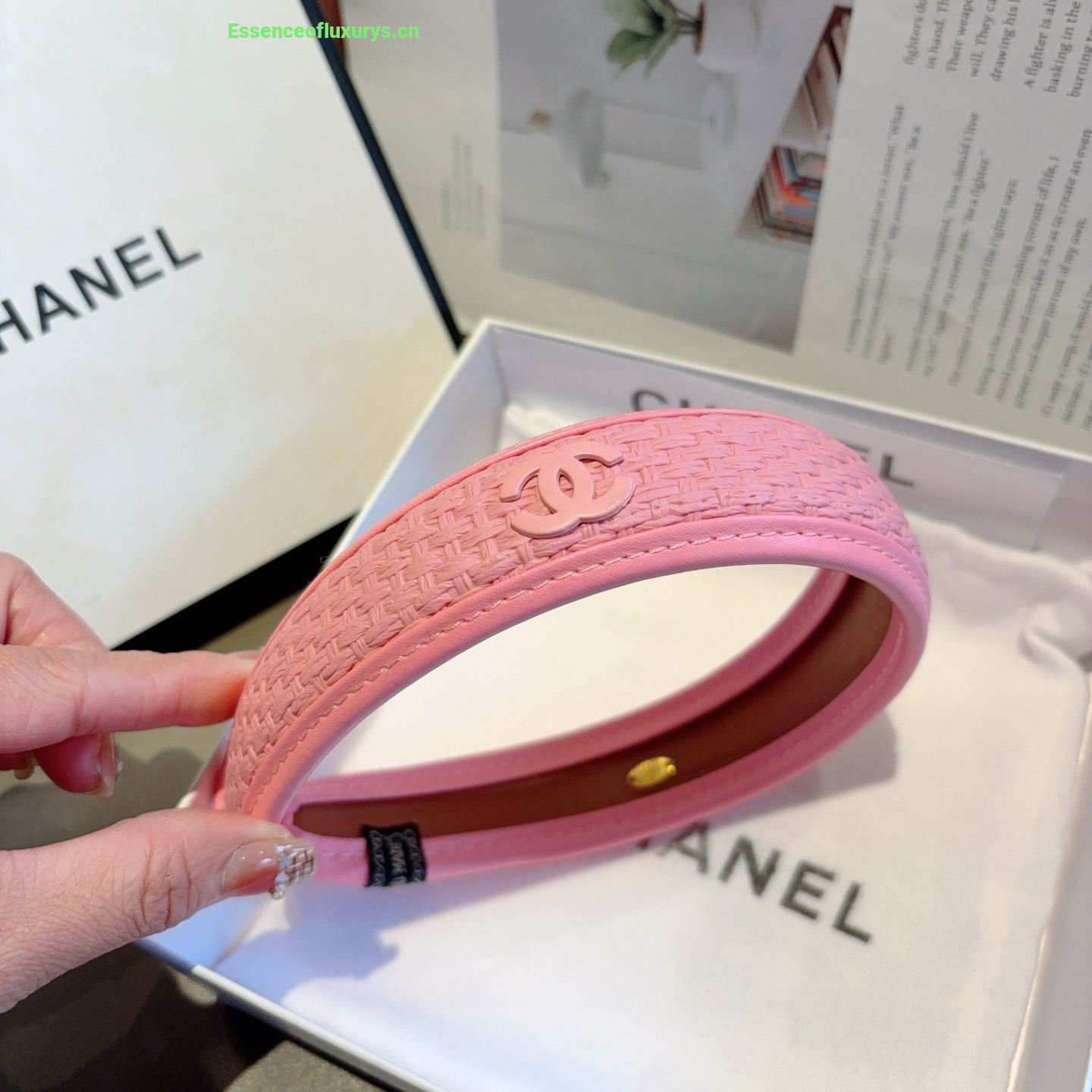Chanel CC Logo Pink Headbands