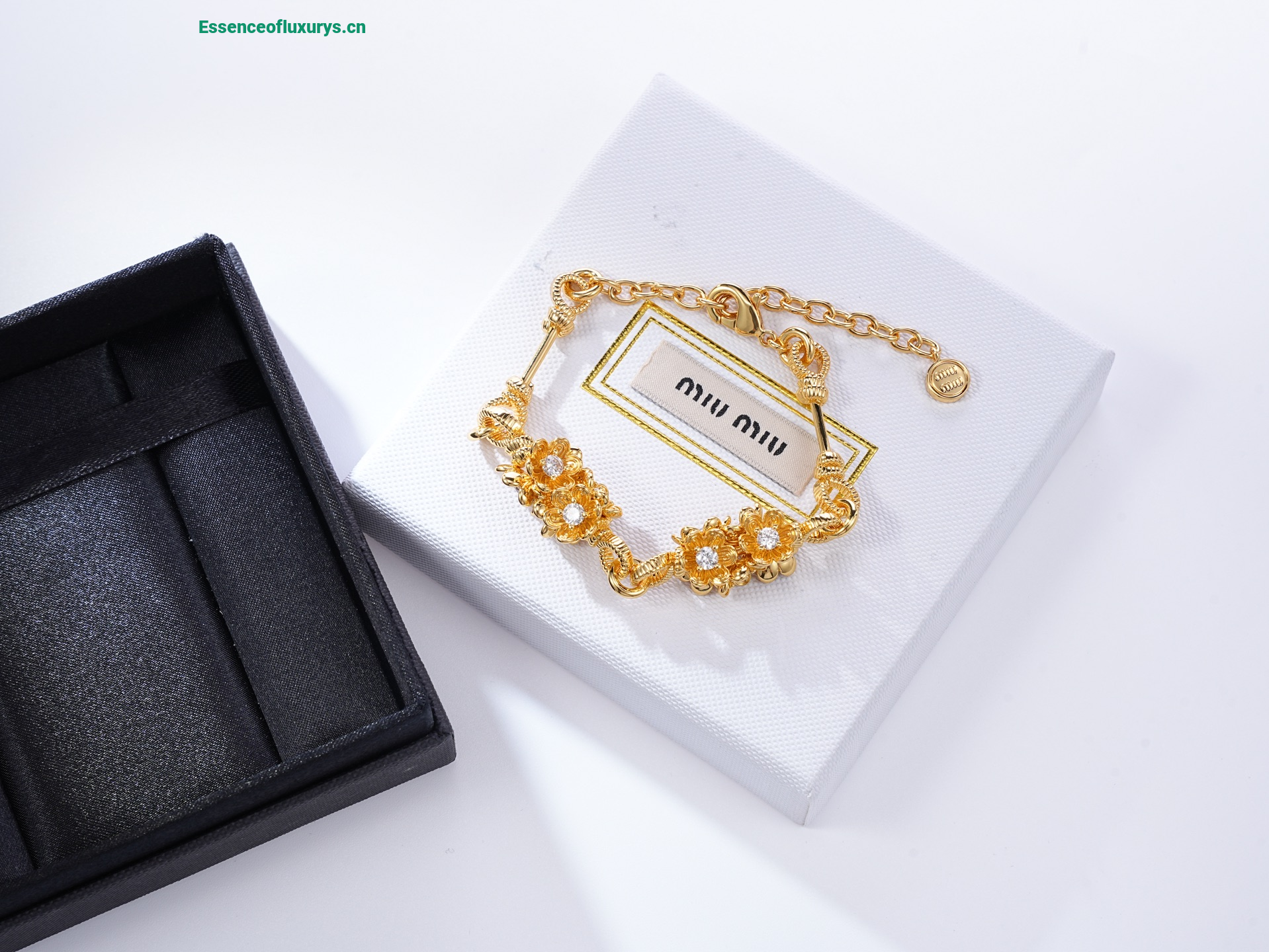 Miu Miu Gold Metal Bracelets