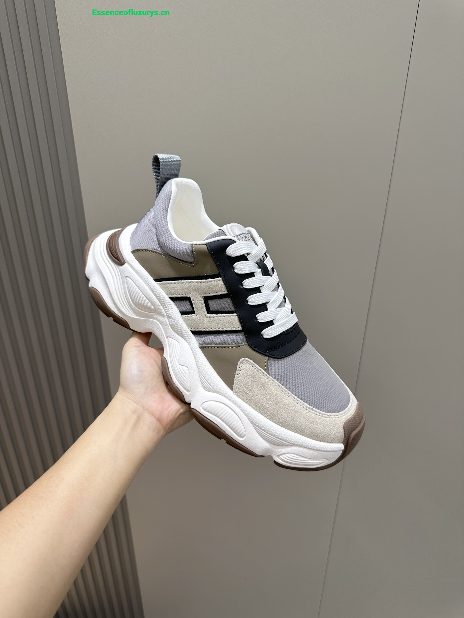 Hermes Blue Suede and Nylon Sneakers