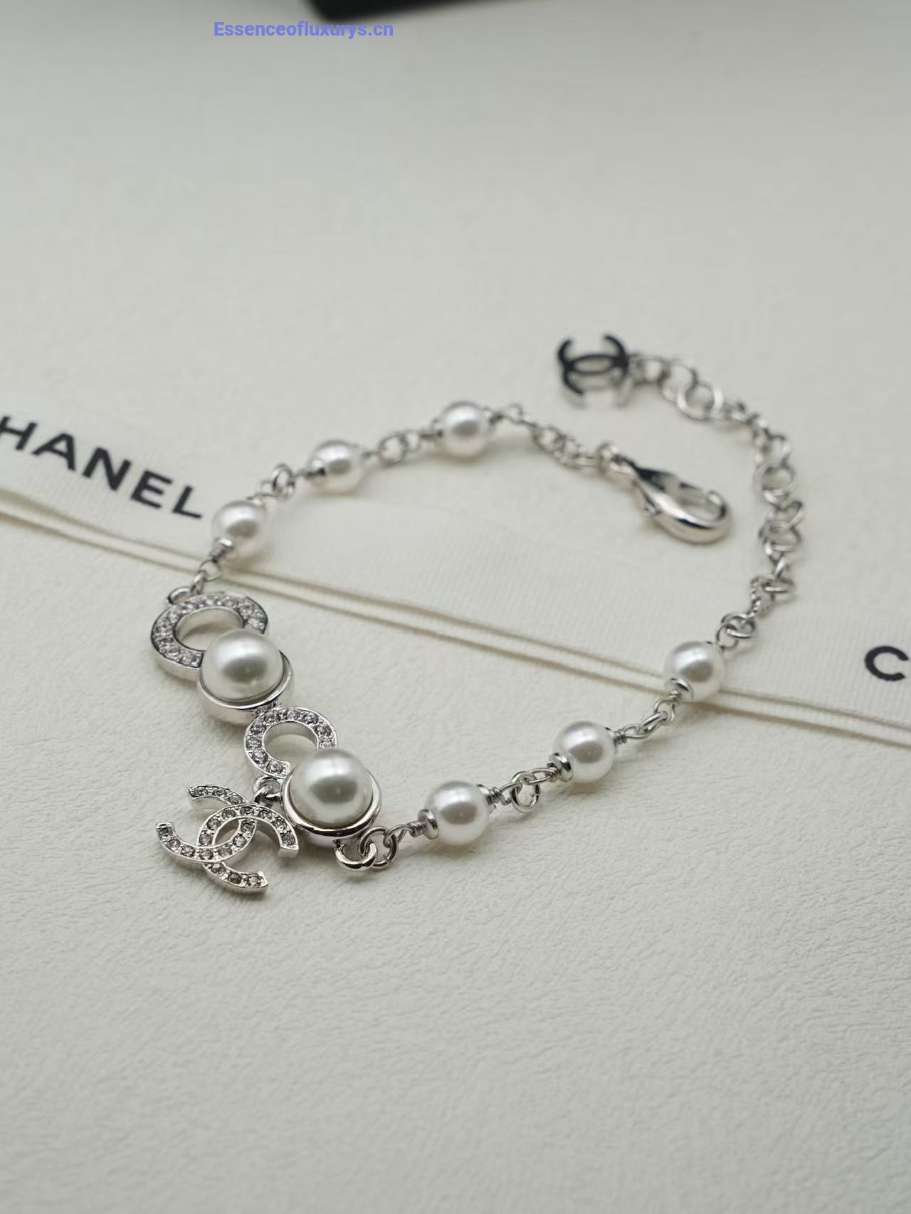 Chanel Crystal CC Coco Pearls Bracelets