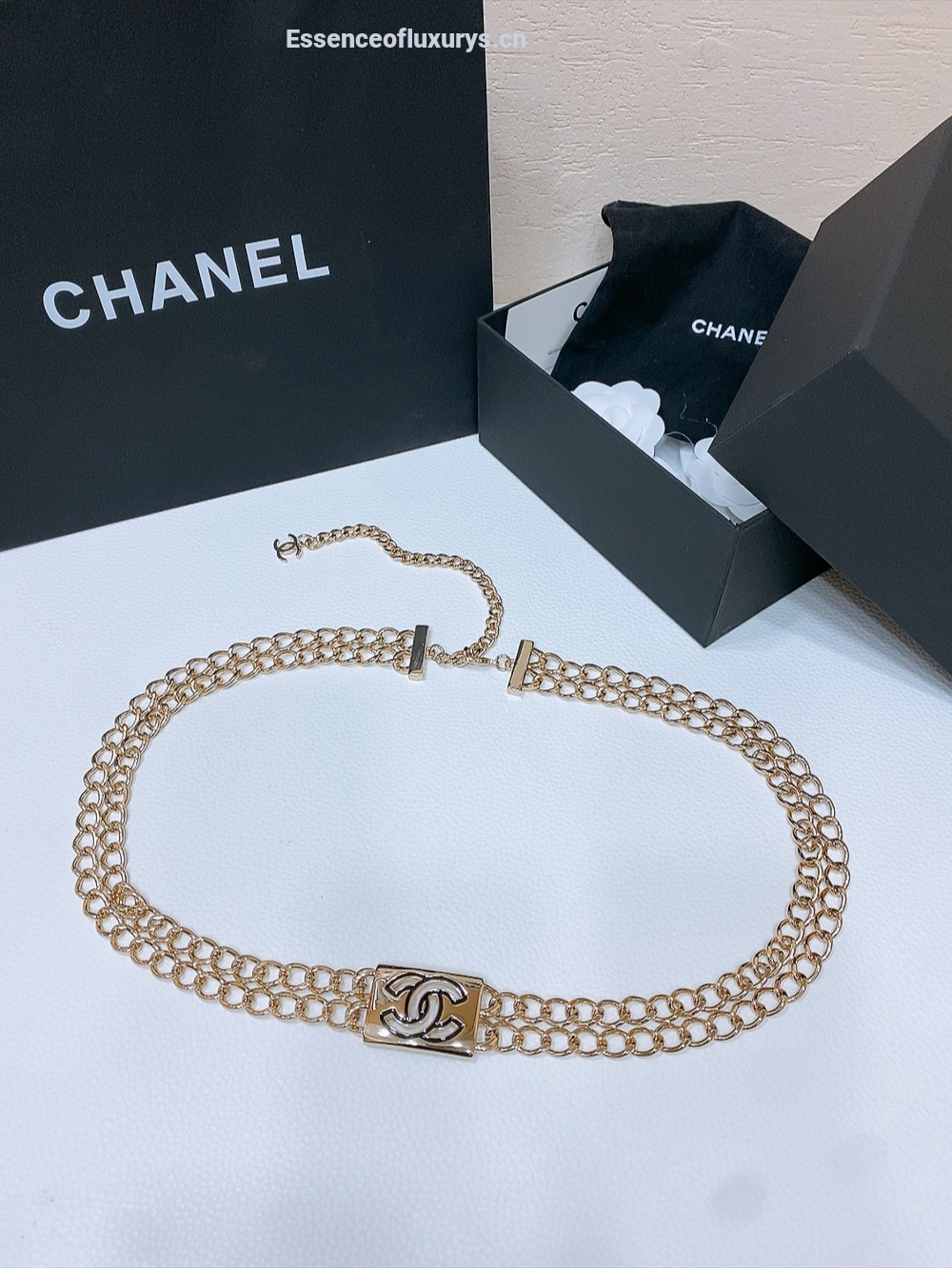 Chanel CC Logo Gold Metal Chain Belt