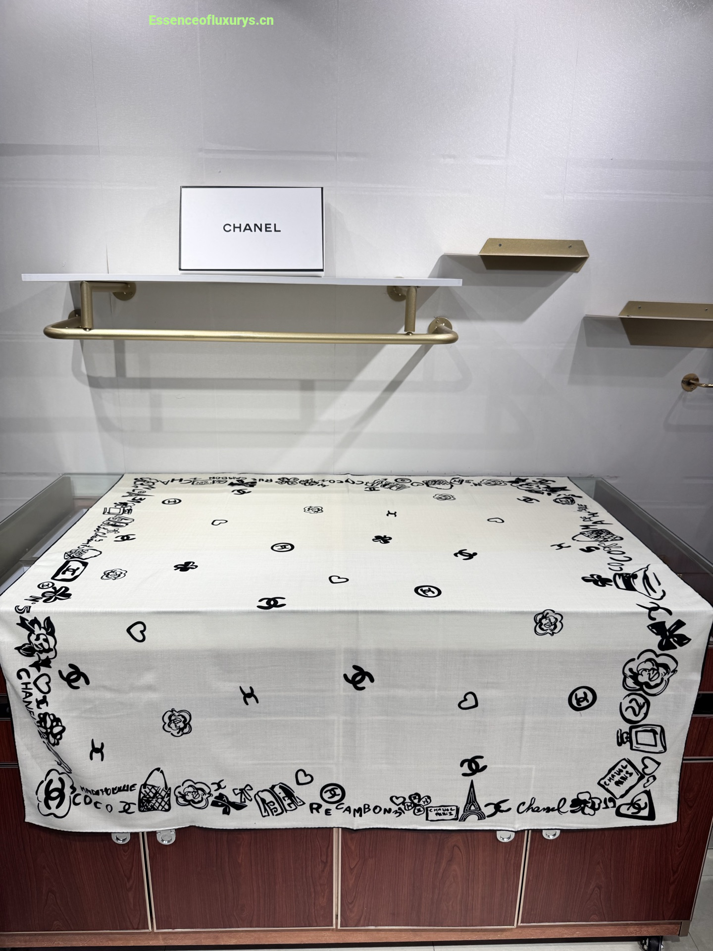 Chanel White Silk Square Scarf