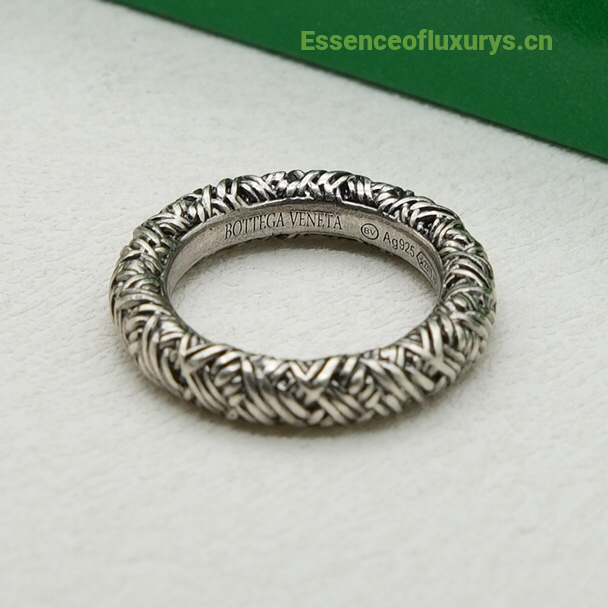 Bottega Veneta Silver Intreccio Rings