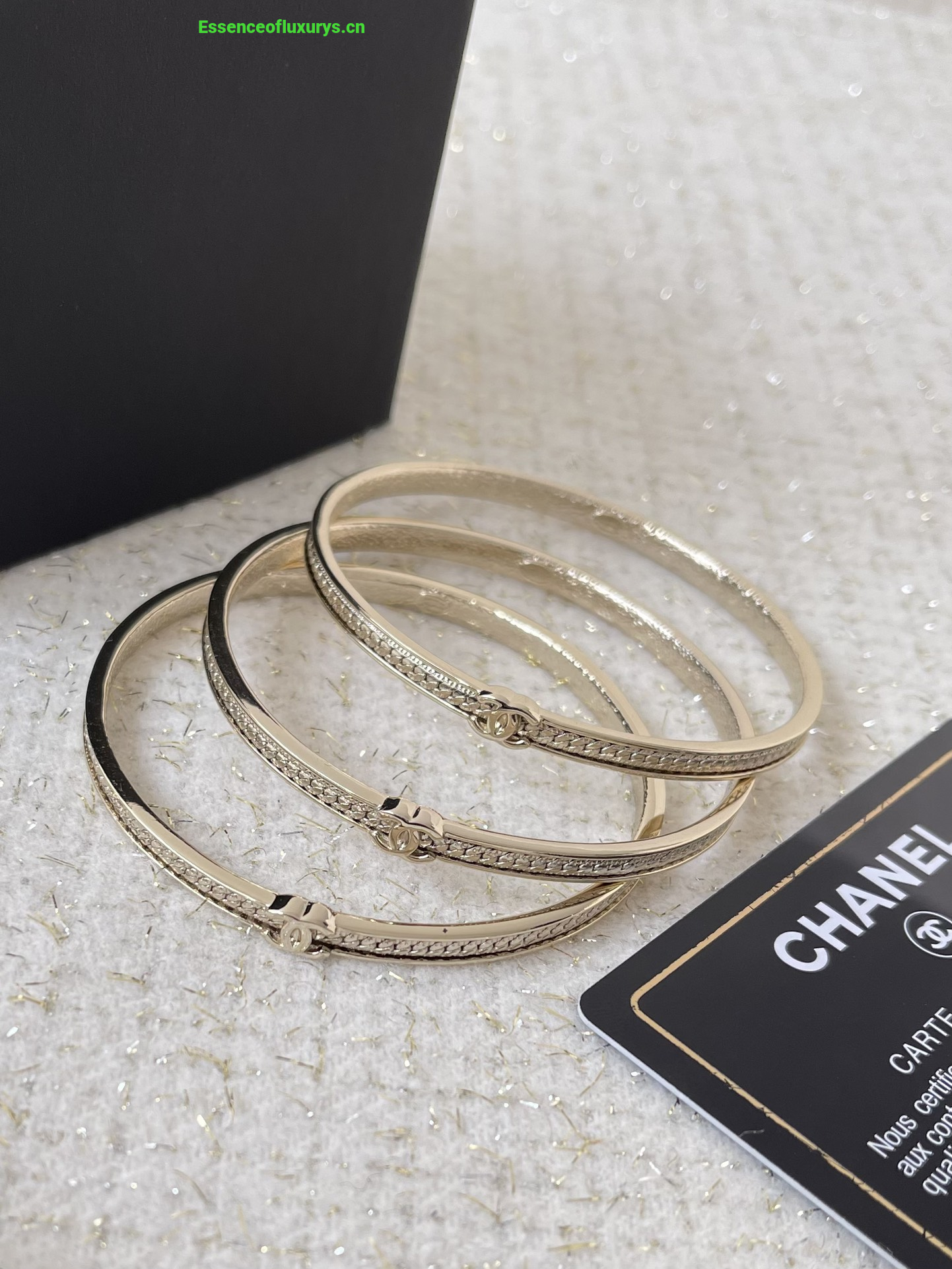 Chanel Gold Metal CC Set Bracelets