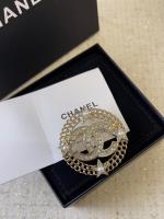 Chanel Crystals CC Star Brooch