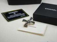 Chanel Crystal Bow Brooch Black