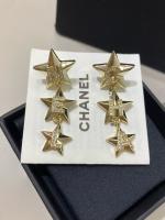 Chanel CC Star Dangle Earrings Gold