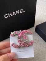 Chanel Pink CC Logo Brooch with Charms