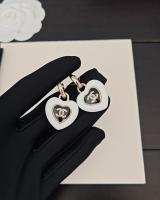 Chanel CC Logo Heart Earrings