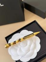Chanel Gole Metal Pen Brooch