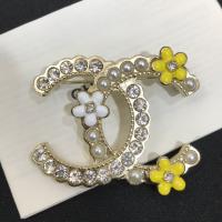 Chanel Crystal CC Flower Brooch