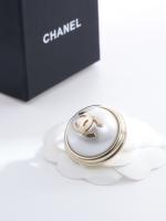 Chanel CC Logo Round Brooch