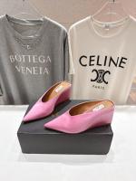 Alaia Cube Pink Satin Wedge Mules