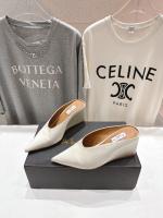 Alaia Cube White Satin Wedge Mules