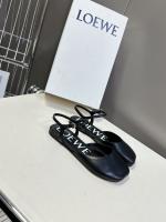 Loewe Black Leather Flat Shoes