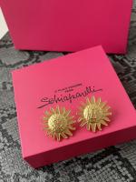Schiaparelli Yellow Gold Sun Earrings