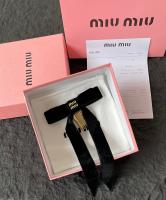 Miu Miu Black Velvet Bowknot Hair Clip